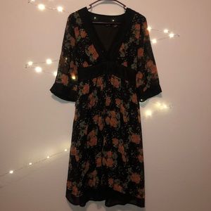 Beautiful black flowy floral dress